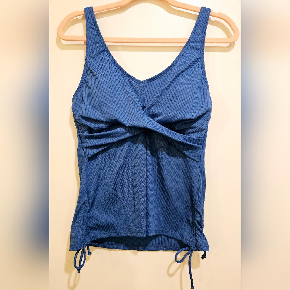 Blue Swimsuit Tankini Women's Top Adjust.. Straps & Skirt w/attached Briefs NWOT